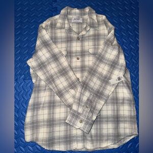 Old Navy White and Gray Checkered Boy’s Shirt